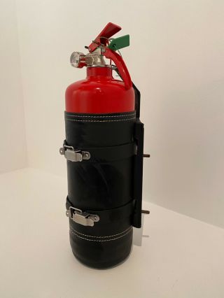 Ferrari 458 Oem Leather Fire Extinguisher W/ Bracket/mount Rare P/n 83490400