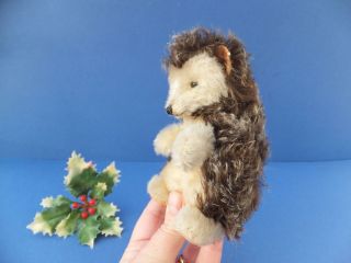 Rare Standing Vintage Antique Mohair Steiff Joggi Hedgehog,  Button 4312,  00 Toy