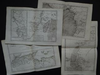 1780 Bonne Atlas 4 X Maps Africa - South Africa - Barbary Coast Gulf Of Guinea