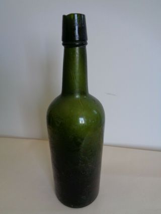 Antique Dark Green Glass Bottle (unmarked)