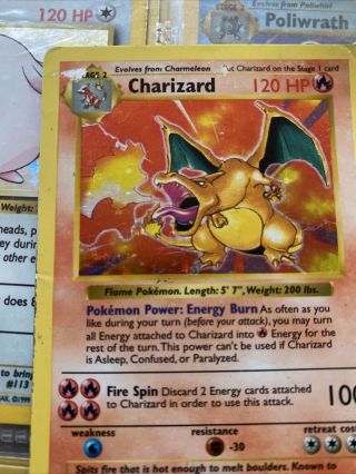Charizard Shadowless Holo Rare Base Set Pokemon 4/102 3