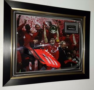Rare Steven Gerrard Of Liverpool Signed Football Boot Display Legend