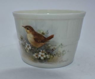 Antique Royal Worcester Pot / Basket Hand Painted By W.  Powell Dated 1924