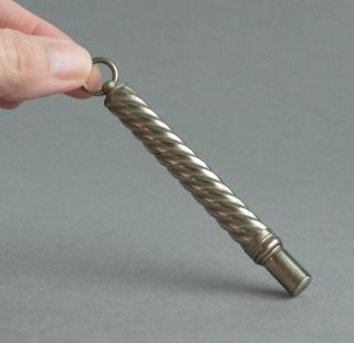 Vintage/antique Traveling Cased Dip Pen Chatelaine Ring Barley Twist Case