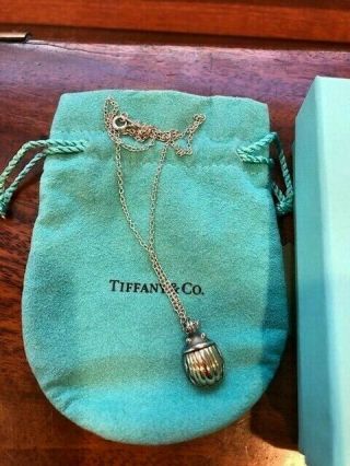 Authentic Tiffany Rare Vintage 1993 Sterling Silver 18k Gold Scarab Pendant Char