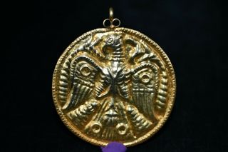 Rare Authentic 18k Ancient Roman Pendant With Engraving Of A Large Winged Eagle