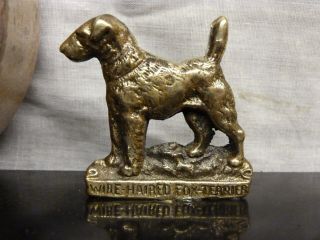 lovely art deco marble mantel clock 30s with wire haired fox terrier dog 2