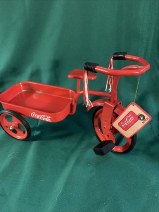 Boyds Coca Cola Red Tricycle Wagon Craig And Dog,  Wagon Only.