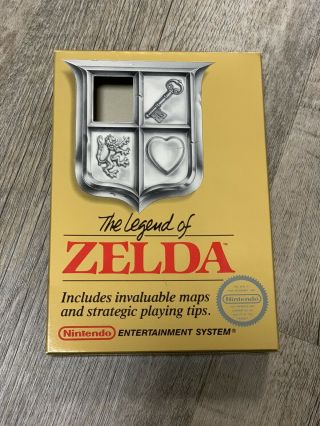 Nintendo Nes Legend Of Zelda Gold Box Only Round Seal Rare Vin