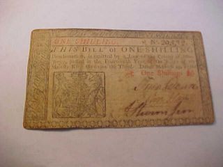 March 25th 1776 Jersey Colonial Currency One Shilling Rare Note Grade