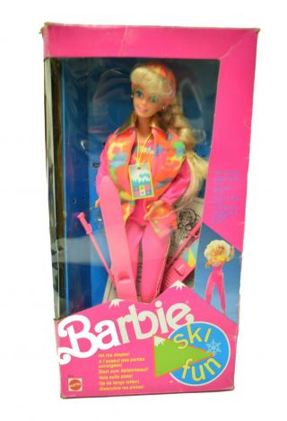 Barbie Doll Ski Fun 7511 With Clothes And Accessories Vintage Doll
