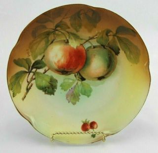 Antique J & C Bavaria " Louise " Hand Painted Signed Porcelain Plate Apples 7.  5 "