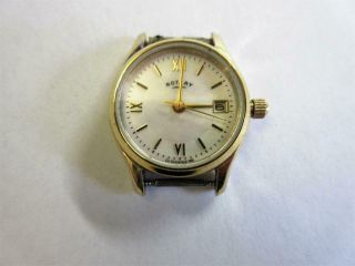 Vintage Rotary Gold Dolphin Case Ladies Quartz Wrist Watch -