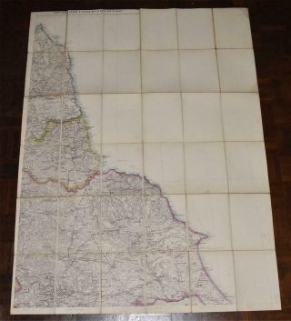 Large Railway & Station Map Of North East Of England Edward Stanford 1876 Durham
