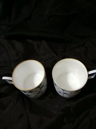 2 Rare early Royal Copenhagen Blue Fluted Cups straight side cans tea coffee 3