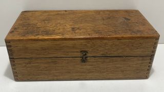 Vintage Wooden Rectangular Dove Tail Joints Box With Hinged Lid