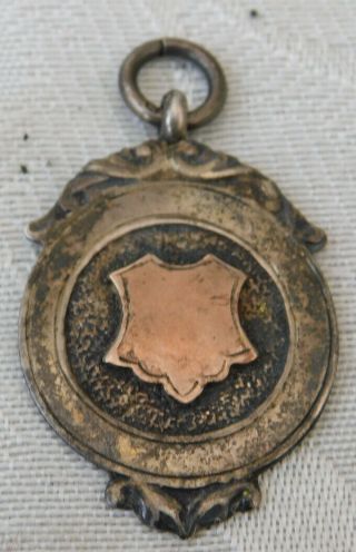 Antique Silver Pocket Watch Fob Medal Albert Chain Kenward - Brown