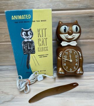Rare Early 50’s Vintage Electric Kit Cat Klock Kat Clock D3 Copper