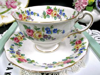 Royal Standard Tea Cup And Saucer Pink & Yellow Roses Teacup England 1940s
