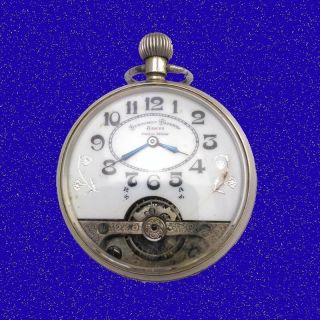 & Rare Silver Swiss Visible Balance Hebdomas 8 - Day Watch 1912