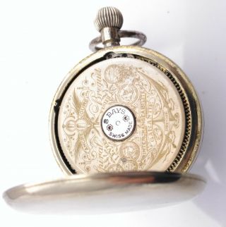 & Rare Silver Swiss Visible Balance Hebdomas 8 - Day Watch 1912 6