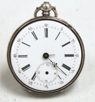 Vintage.  935 Fine Silver Mechanical Pocket Watch Spares/repairs - W69
