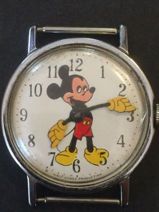 Vintage Walt Disney Mickey Mouse Moving Arms Watch