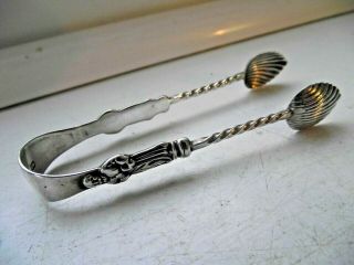 Victorian 1899 Sterling Silver Hallmarked Apostle Sugar Tongs Detailed 13.  1g