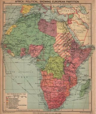 Second World War Africa.  Showing European Colonies & German Mandates 1940 Map