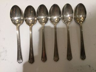 Lovely Set Of 6 Silver Plated Epns Art Deco Coffee Spoons Cute