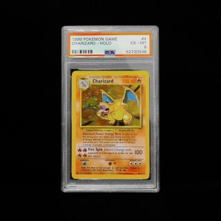 Pokémon 1999 Charizard 4/102 Holo Base Set Psa 6 Ex - Mt