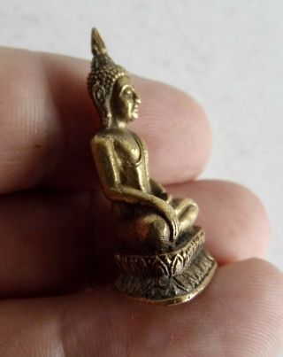 EXTREMELY RARE MINIATURE CHINESE BRONZE BUDDHA - 3.  75cm TALL - FINEST QUALITY 3