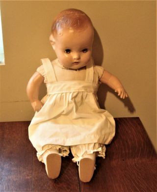 Large Vintage 22 " Composition/cloth Baby Doll - Brown Sleepy Eyes