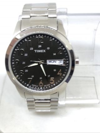 Timex Men’s T2m932 Silver Tone Black Dial Analog Watch 8