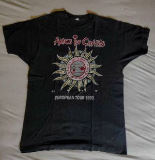 Alice In Chains Extreme Rare Dirt European Concert Tour Bandshirt 1993 Large