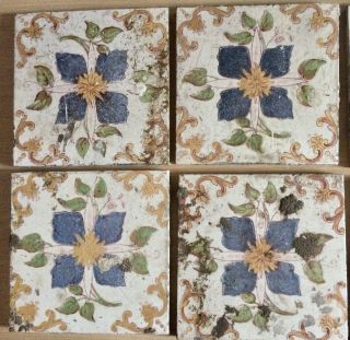 Reclaimed Fireplace Tiles From Approx Circa 1900 9 In Total
