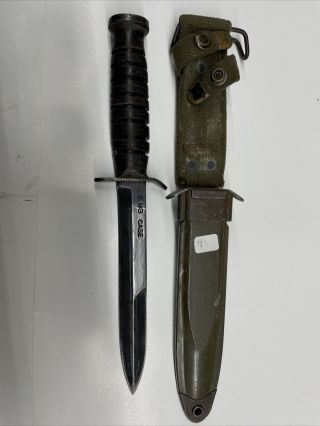 Ww2 U.  S.  M3 Case Trench Fighting Knife W/ Us M8a1 Twb Scabbard - Rare