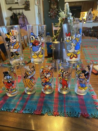 Rare Complet Set Of 1978 Happy Birthday Mickey Pepsi Glasses