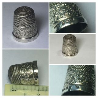 Antique Solid Silver Thimble Henry Griffith & Sons Birmingham 1925