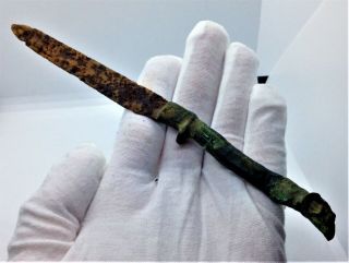 Very Rare Ancient Roman Iron Knife Blade With Ram 