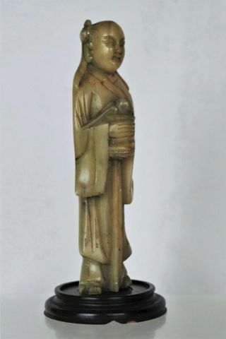 Fine Antique Chinese Stone Carved Figure - with stand 2