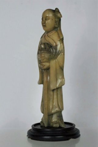 Fine Antique Chinese Stone Carved Figure - with stand 3