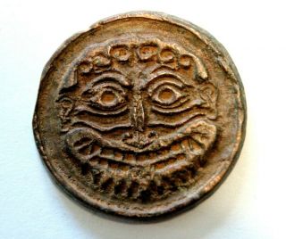 Greek Bronze Roundel With Gorgon Face 510 - 500 Bc