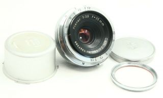 Rare Contax Rf Carl Zeiss Planar 35mm F3.  5 35/3.  5 Pancake Lens Iia Iiia Germany