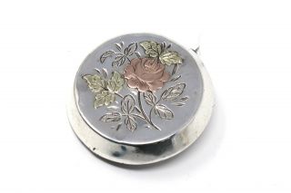 A Lovely Antique Victorian Sterling Silver 925 & Gold Floral Brooch 24621