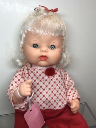 11” Vintage Horsman Platinum Blonde Baby Doll Head Moves Music Still B 2