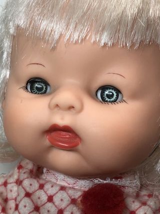 11” Vintage Horsman Platinum Blonde Baby Doll Head Moves Music Still B 3