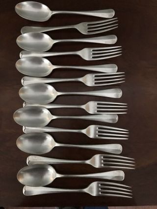 Vintage Mappin And Webb Silver Plated Dessert Spoons And Forks Set Of 7