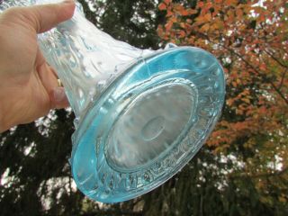 Northwood TREE TRUNK ANTIQUE CARNIVAL GLASS MID - SIZED VASE RARE ICE BLUE 2