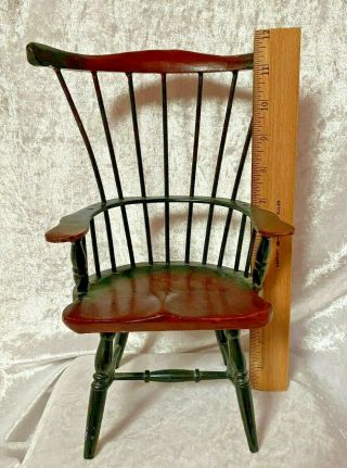 Vintage Wooden Doll Chair Windsor Fan Back 15 " Tall - Doll Furniture P